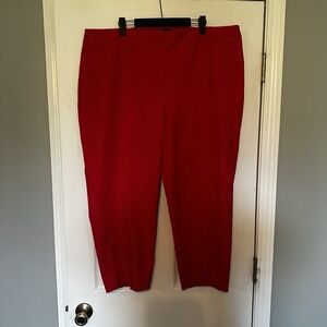 Talbots Plus Size Women's Cropped Red Dress Pants NWT Sz 20W